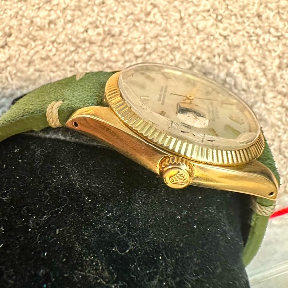 Rolex Oyster Perpetual Date 1503 Men Solid 14K Yellow Gold Watch White Dial. - Picture 6 of 15